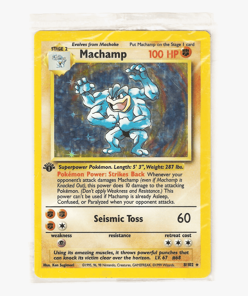 Sealed 1st Edition Machamp Base Set - Machamp 8 102, HD Png Download, Free Download