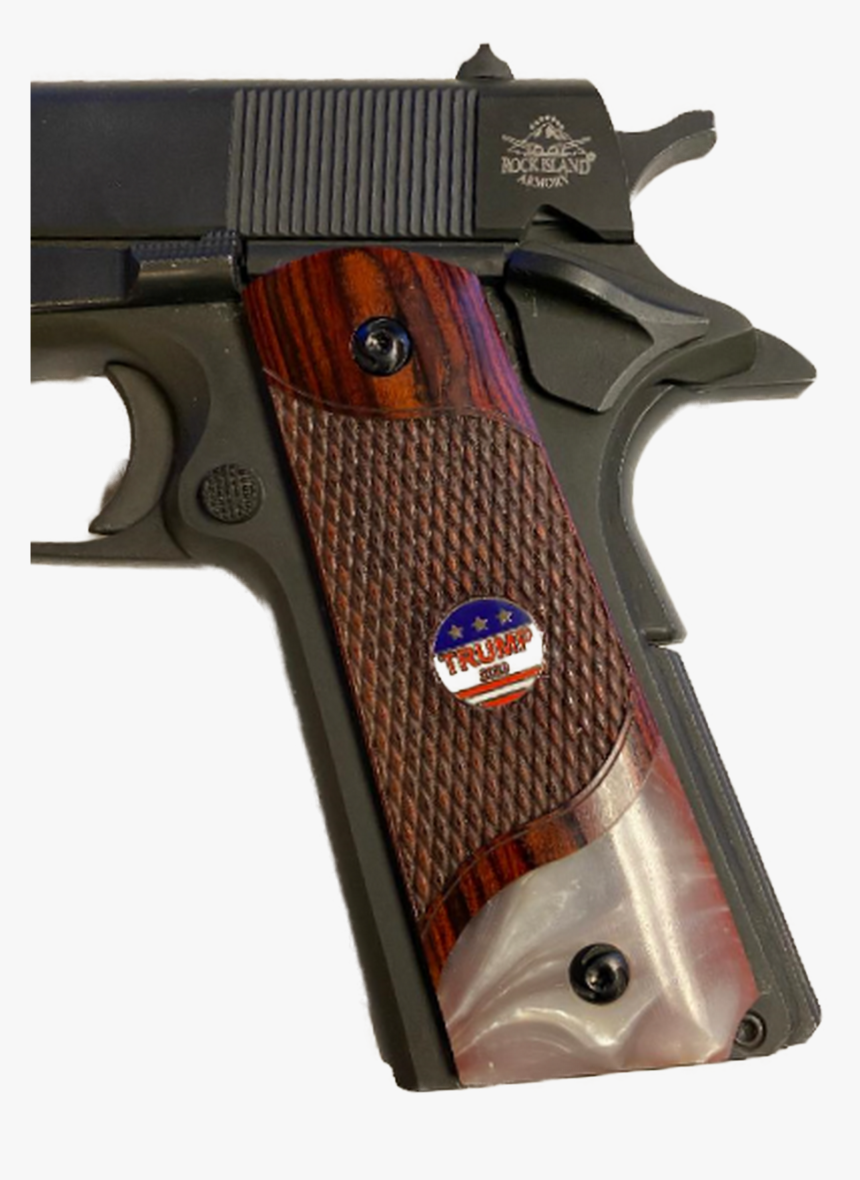 1911 Full Size Checkered Rosewood Grips Pearl Accent, HD Png Download, Free Download