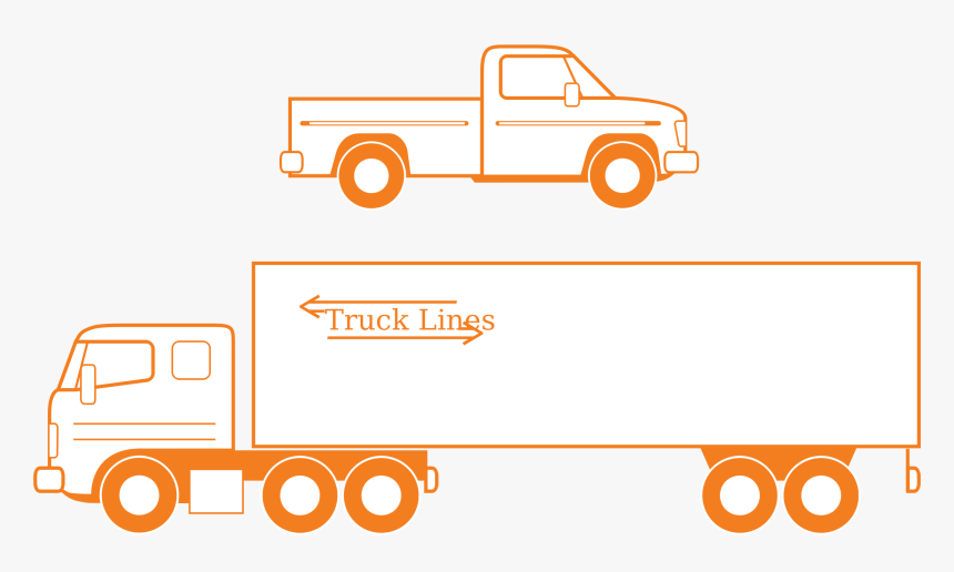 Semi And Pickup Trucks Clip Arts - 2 Trucks Clipart Black And White, HD Png Download, Free Download