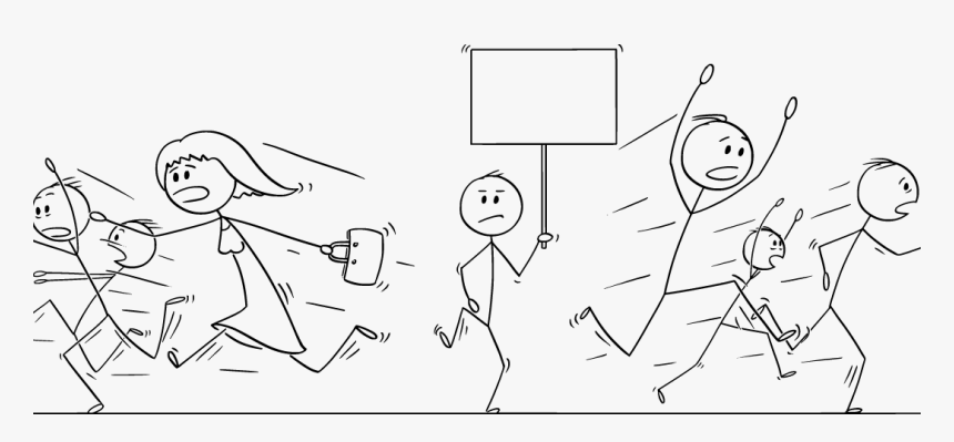 Have Jehovah’s Witnesses Reached The Tipping Point - Drawing Of People Running Away, HD Png Download, Free Download