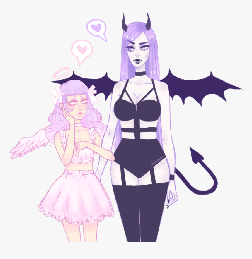 Kawaii And Pastel Goth Image - Angel X Succubus, HD Png Download, Free Download