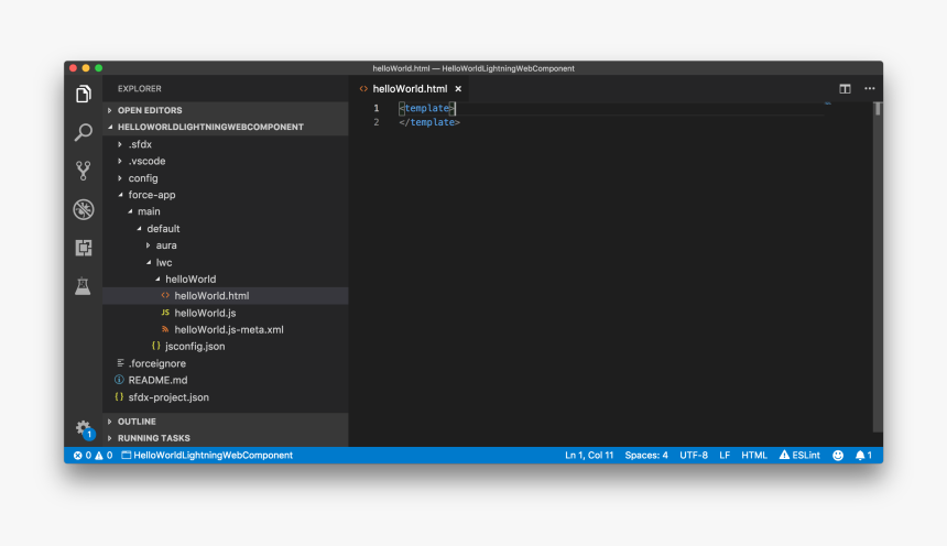 Lightning Web Component File Hierarchy In Visual Studio - Azure Sign In Visual Studio Code, HD Png Download, Free Download