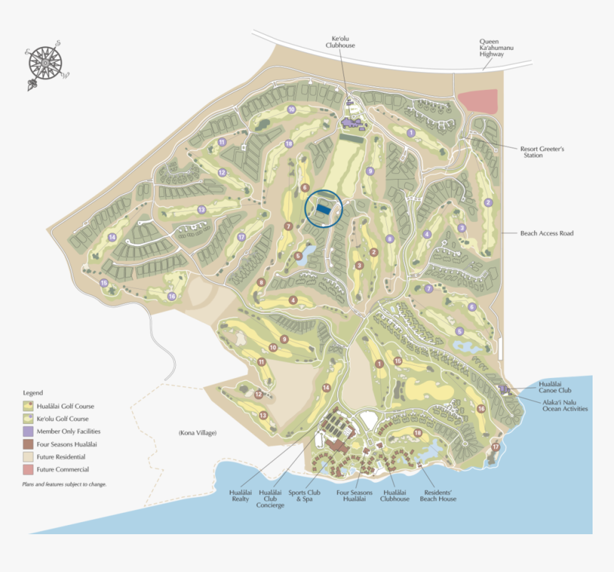 72 119 Nani Wale Place Location - Hualalai Golf Course Map, HD Png Download, Free Download