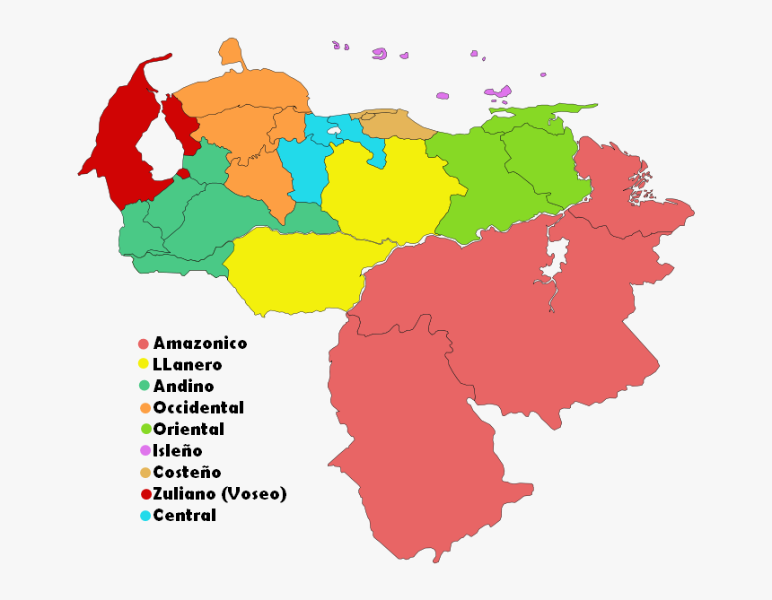 Dialectos De Venezuela - Distribucion Del Voseo En Venezuela, HD Png Download, Free Download