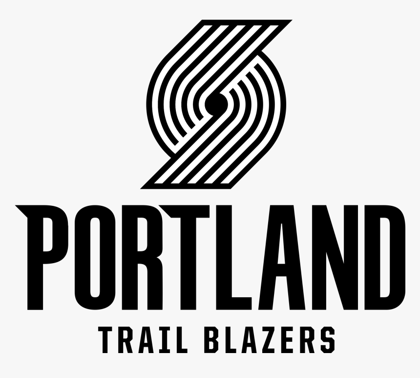 Portland Trail Blazers Logo Black And White - Black Trail Blazers Logo, HD Png Download, Free Download