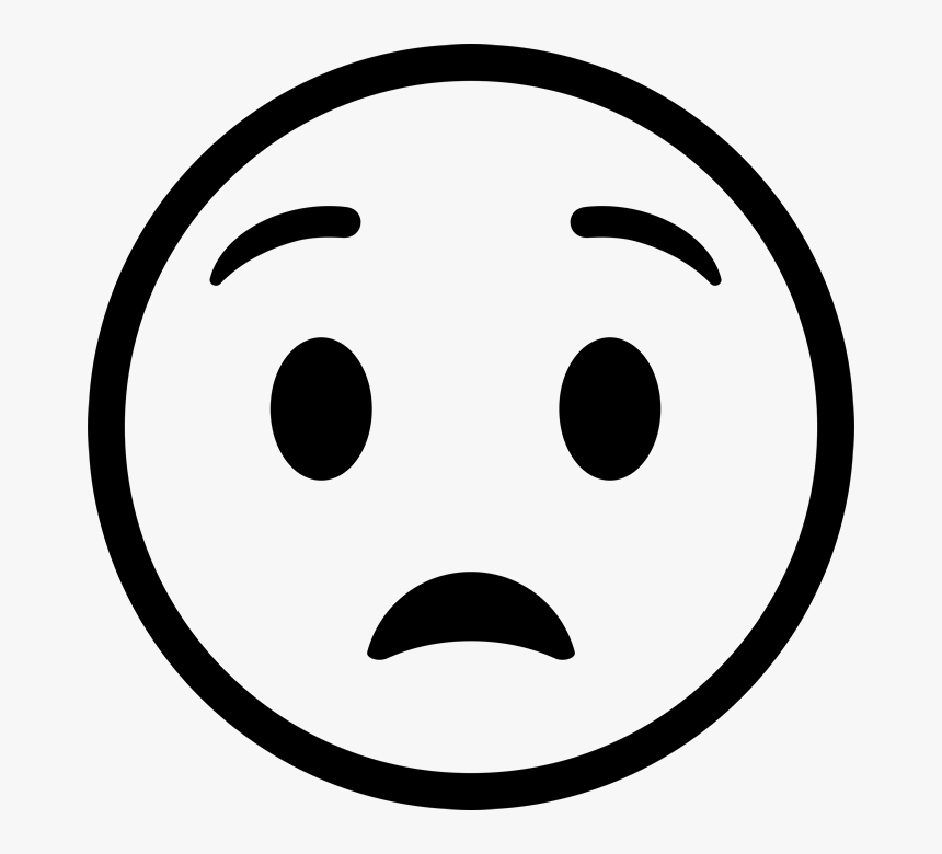 Anguished Face Emoji Rubber Stamp - Stamp Emoji Sad Face, HD Png Download, Free Download