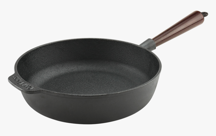 Cast Iron Deep Pan 25cm Wood Handle - Liatinova Panvica 20 Cm, HD Png Download, Free Download