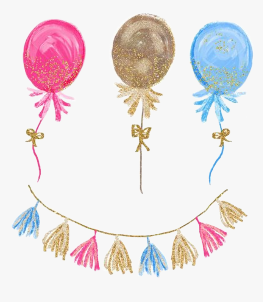 #watercolor #handpainted #balloons #tassle #banner, HD Png Download, Free Download