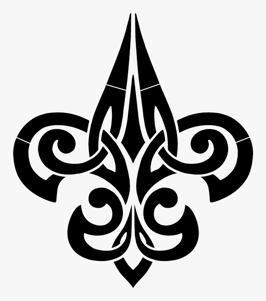 Tribal Fleur De Lis Black - Fleur De Lis Blue, HD Png Download, Free Download