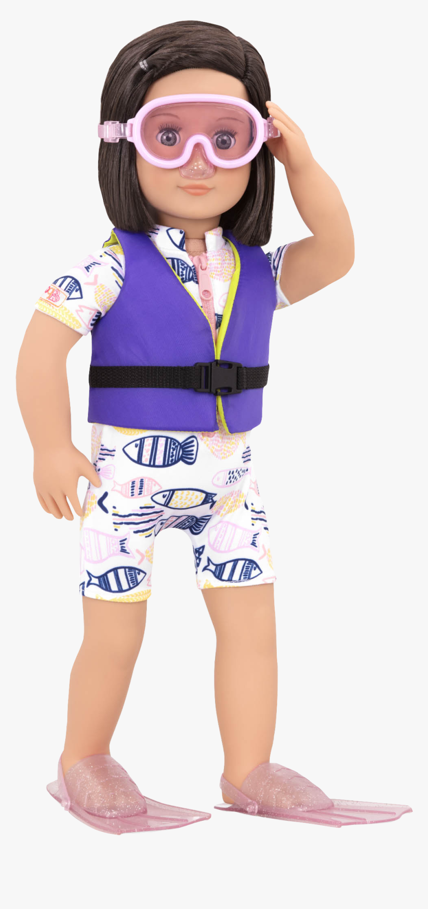 Everly Wearing Mask, Swimsuit, And Life Vest - Our Generation, HD Png Download, Free Download