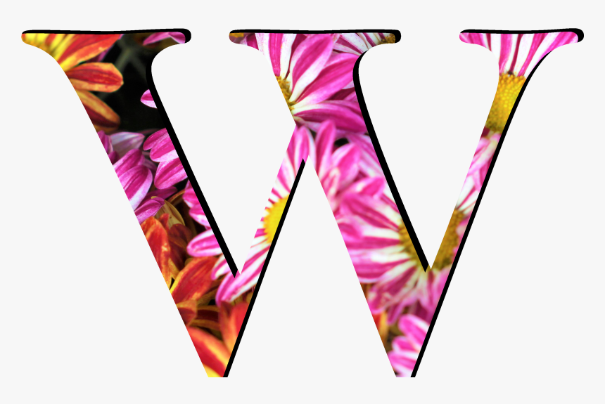 Flower Pattern Letters W - Thong, HD Png Download, Free Download