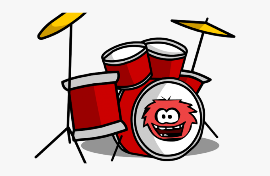 Drum Clipart Club Penguin - Drum Set Clipart Png, Transparent Png, Free Download