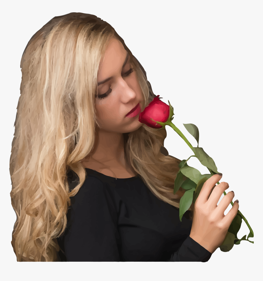 Girl With Rose Clip Arts - Iphone 6 Girl Wallpaper Hd, HD Png Download, Free Download