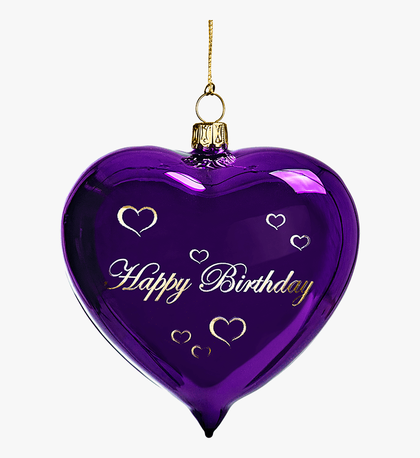 Glass Heart Violet Opal "happy Birthday - Happy Birth Day Heart, HD Png Download, Free Download
