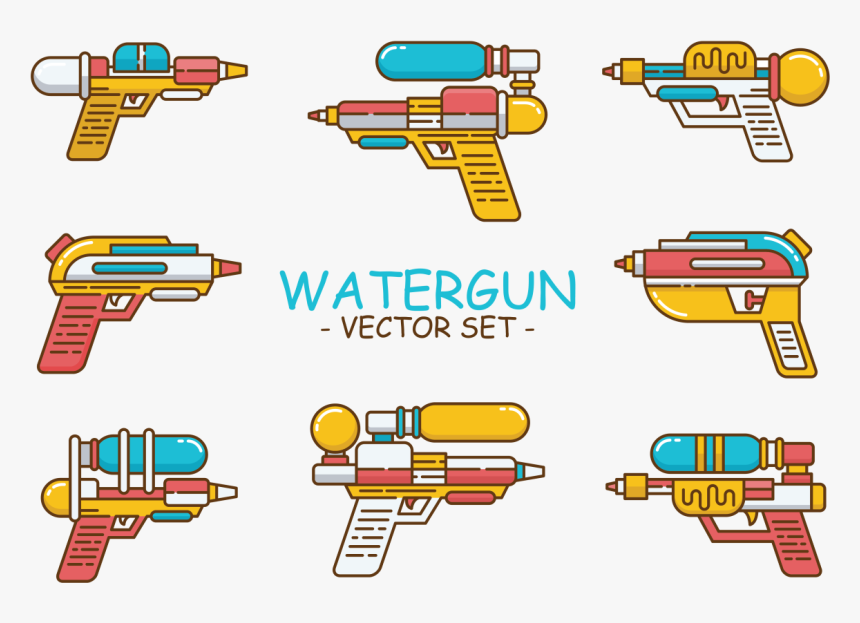 Watergun Icons Vector, HD Png Download, Free Download