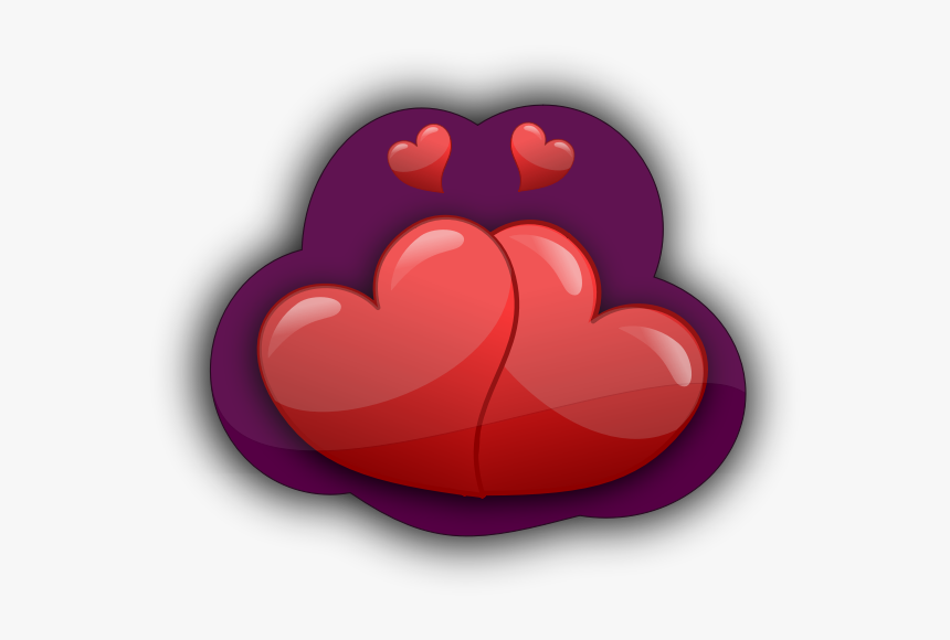 Vector Graphics Of Four Loving Hearts In A Purple Bubble - Portable Network Graphics, HD Png Download, Free Download