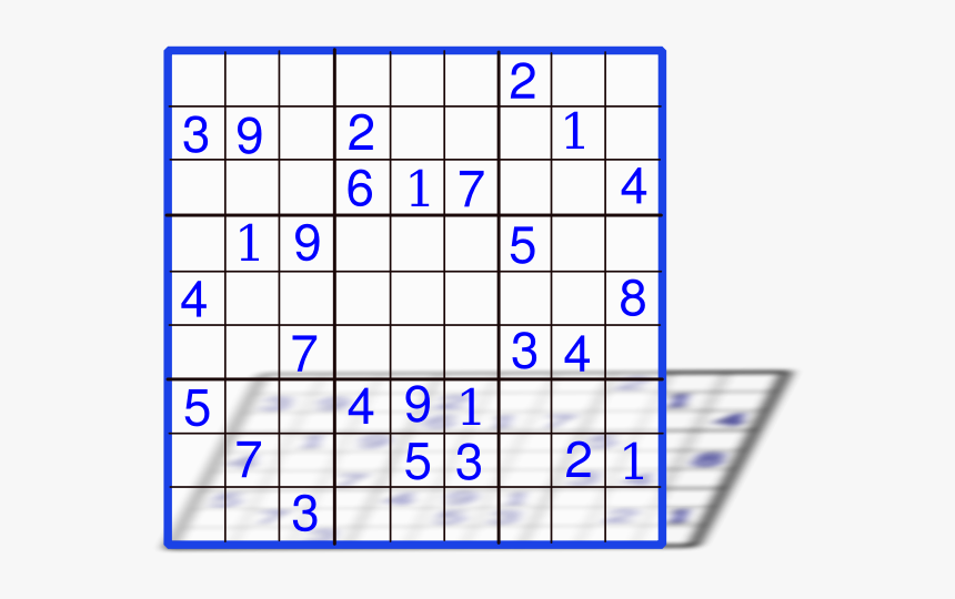 Sudoku With Numbers Vector Graphics - Sudoku Clipart Png, Transparent Png, Free Download