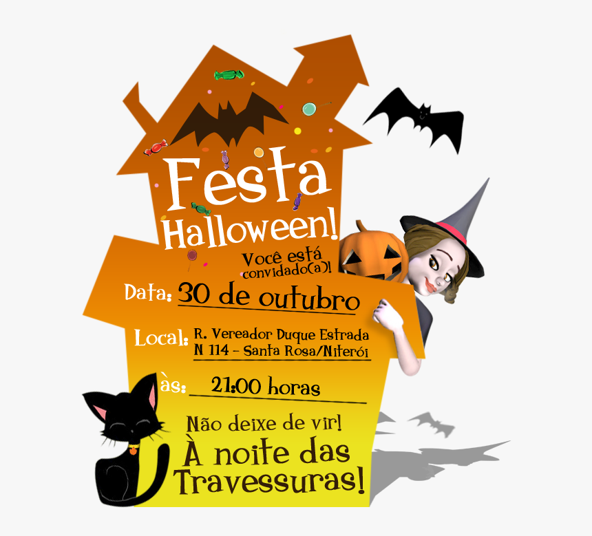 Convite Halloween Png - Halloween Png Convite, Transparent Png, Free Download