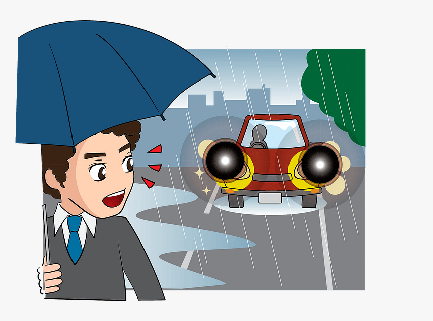 Man Rain Car Headlight Clipart - 無料 イラスト ライト 自動車, HD Png Download, Free Download