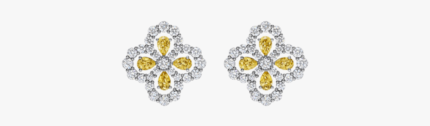 Diamond Loop By Harry Winston, Full Motif Yellow Sapphire - Pear Shaped Yellow Diamond Earrings, HD Png Download, Free Download