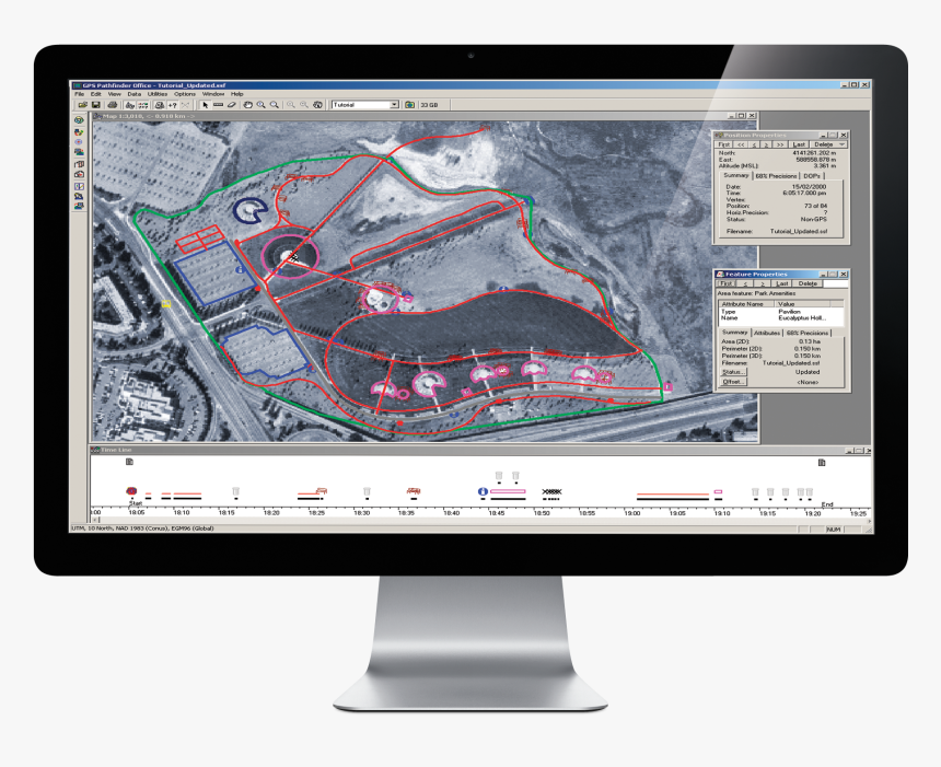 Gps Pathfinder Office On Pc Monitor - Gis Trimble, HD Png Download, Free Download