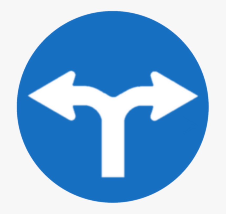Vorgeschriebene Fahrtrichtung - Road Sign Left Or Right, HD Png Download, Free Download