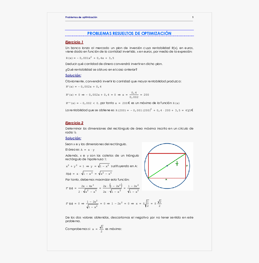 Problemas De Optimizacion Resueltos, HD Png Download, Free Download