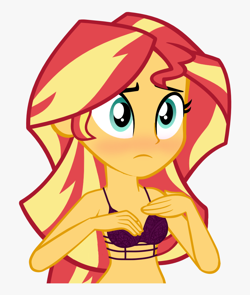 Transparent Blushing Clipart - Mlp Equestria Girls Sunset Shimmer Ponytail, HD Png Download, Free Download