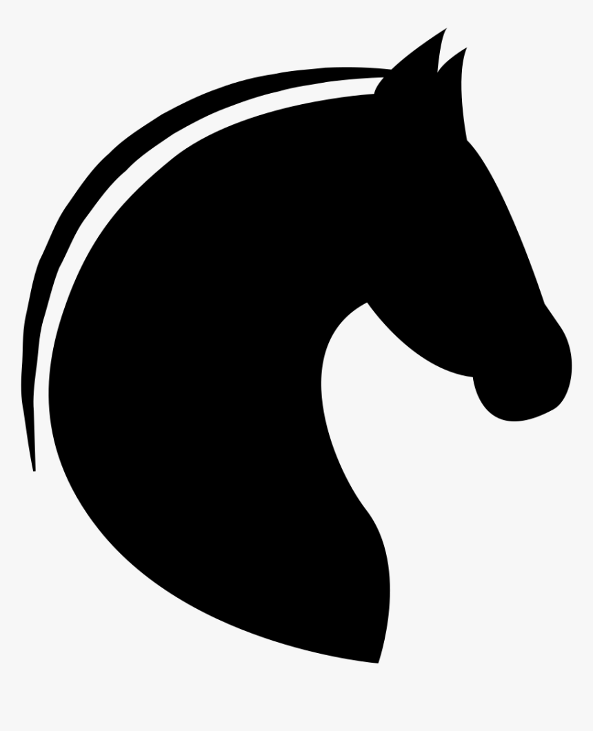 Horse Head With Horsehair Line And Semicircular Back - Horse Head Silhouette Png, Transparent Png, Free Download