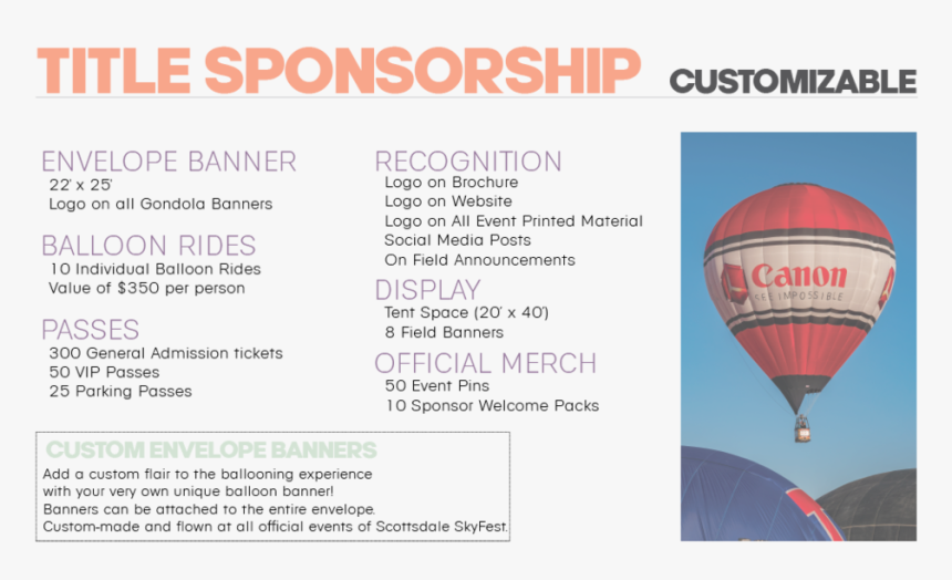 Title Sponsorship - Hot Air Balloon, HD Png Download, Free Download