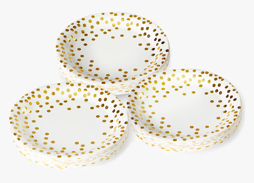 Gold Polka Dot Paper Plates For Slider - Circle, HD Png Download, Free Download