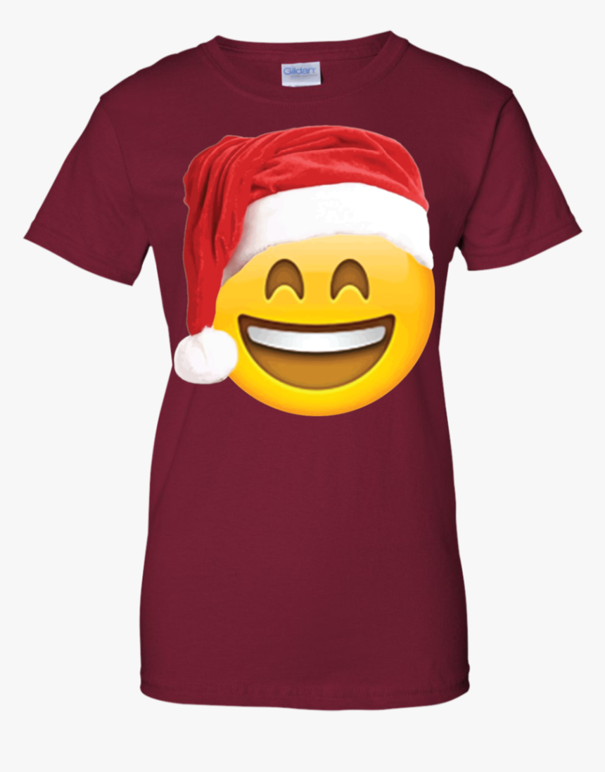 Emoji Christmas Shirt Smiley Face Santa Hat Family - T-shirt, HD Png Download, Free Download