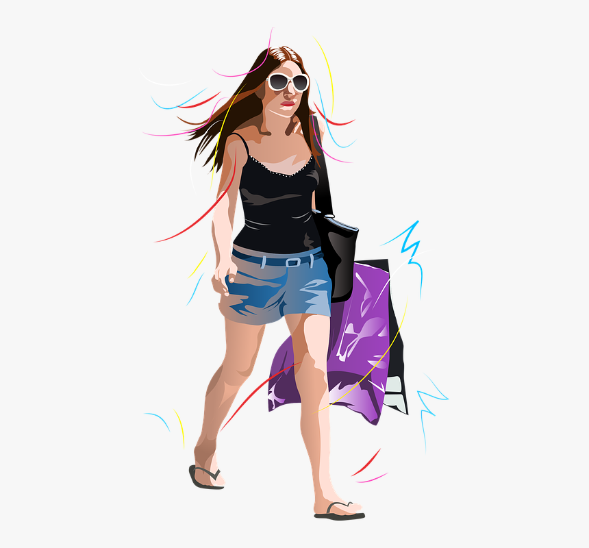 Shopping Girl Png Vector, Transparent Png, Free Download