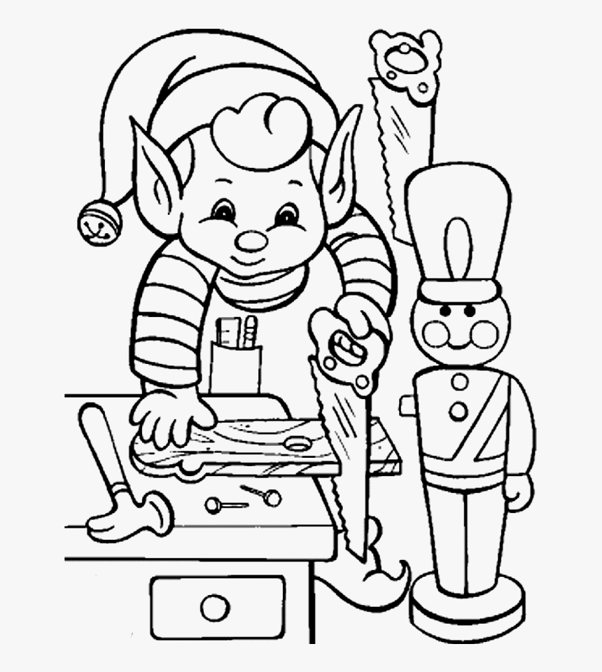 Christmas Coloring Pages Of Elves Christmas Elf On - Boy Christmas Coloring Pages, HD Png Download, Free Download