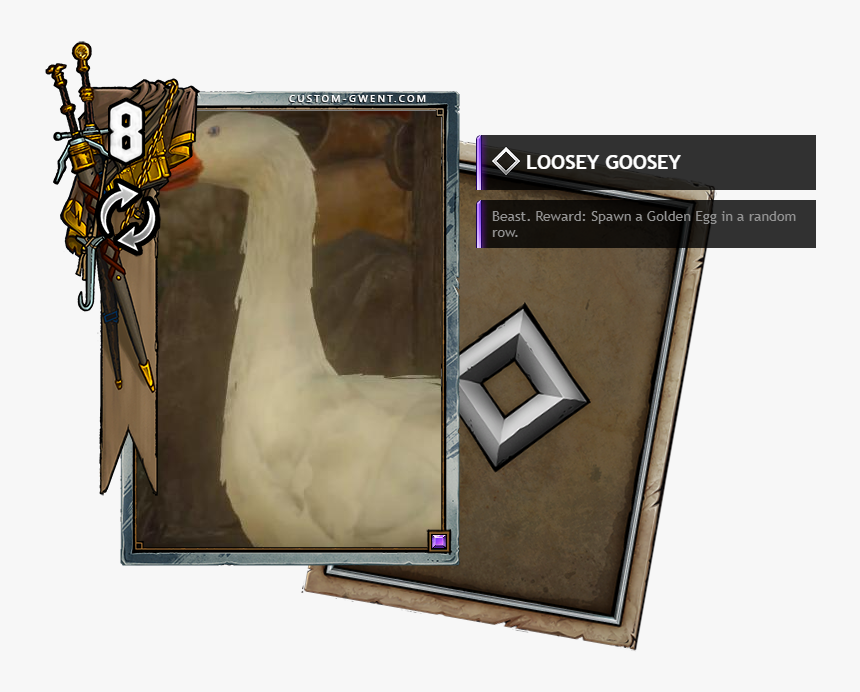 Loosey Goosey And The Golden Egg - Gwent Card Frame, HD Png Download, Free Download