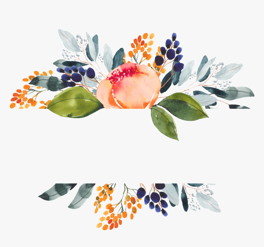 Hand Painted Flowers Green Leaf Mosaic Decorative Watercolor - Watercolor Painting Flower Png, Transparent Png, Free Download