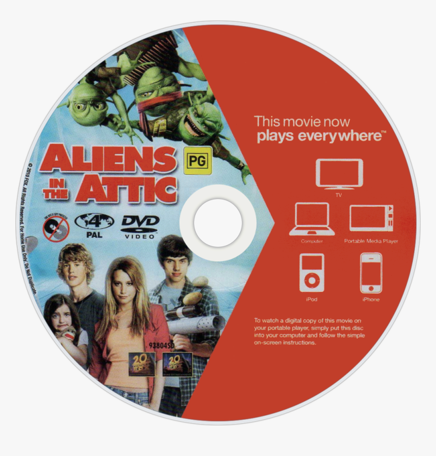 Transparent Alien Movie Png - Aliens In The Attic Dvd Disc, Png Download, Free Download