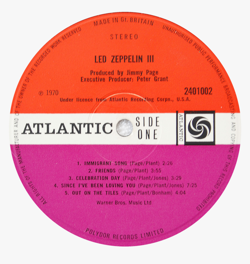 Led Zeppelin Iii Label, HD Png Download, Free Download