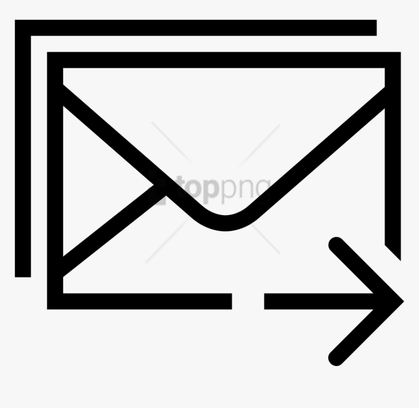 Free Png Send Button Icon - Envelope Black And White Clipart, Transparent Png, Free Download