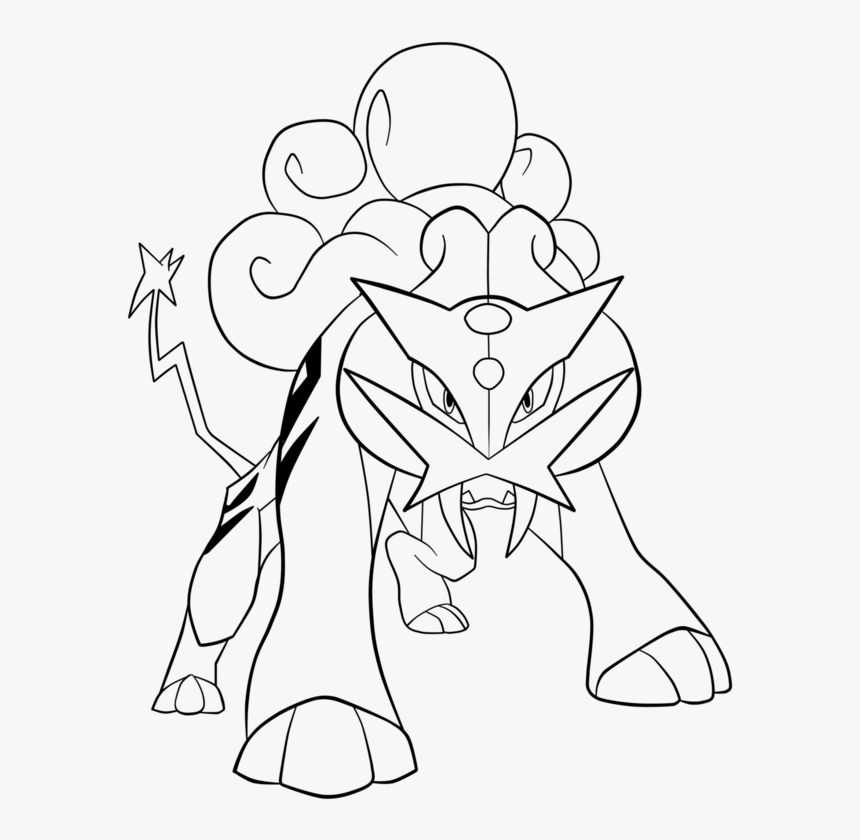 Raikou Lineart By Jamalc - Pokemon Coloring Pages Raikou, HD Png Download, Free Download