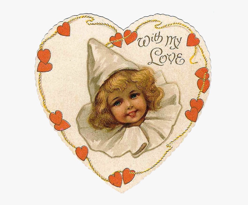 Vintage Valentine Pierrots & Pierrettes Day 3 Wings - Vintage, HD Png Download, Free Download
