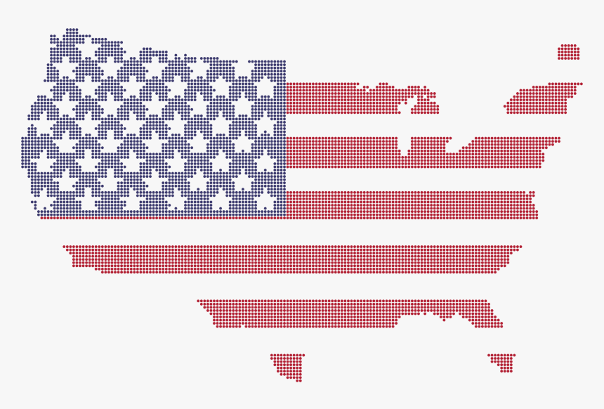 America Flag Map Dots Clip Arts - United States Map With Flag, HD Png Download, Free Download