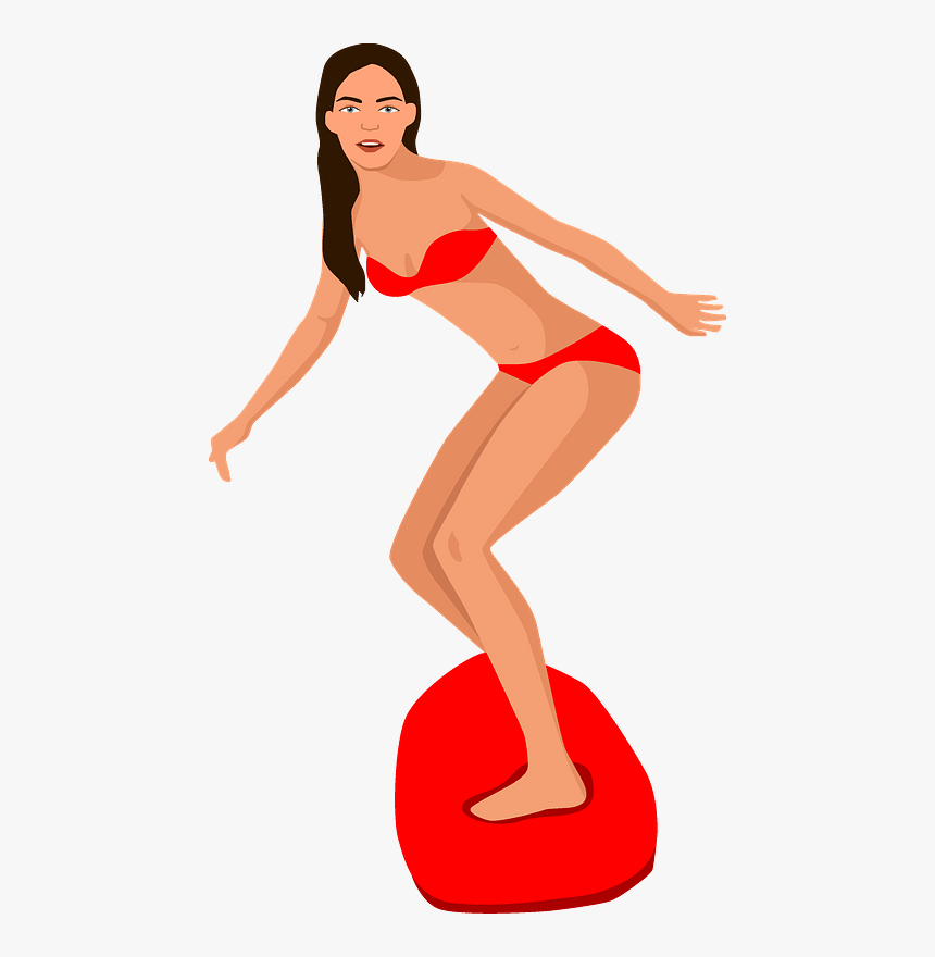 Surfing Girl Clipart - Illustration, HD Png Download, Free Download