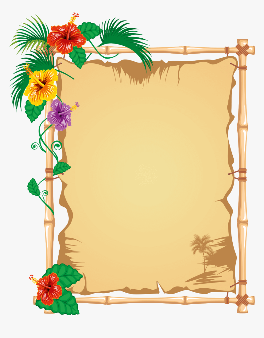 Transparent Caribbean Clipart - Tropical Flower Border Transparent, HD Png Download, Free Download