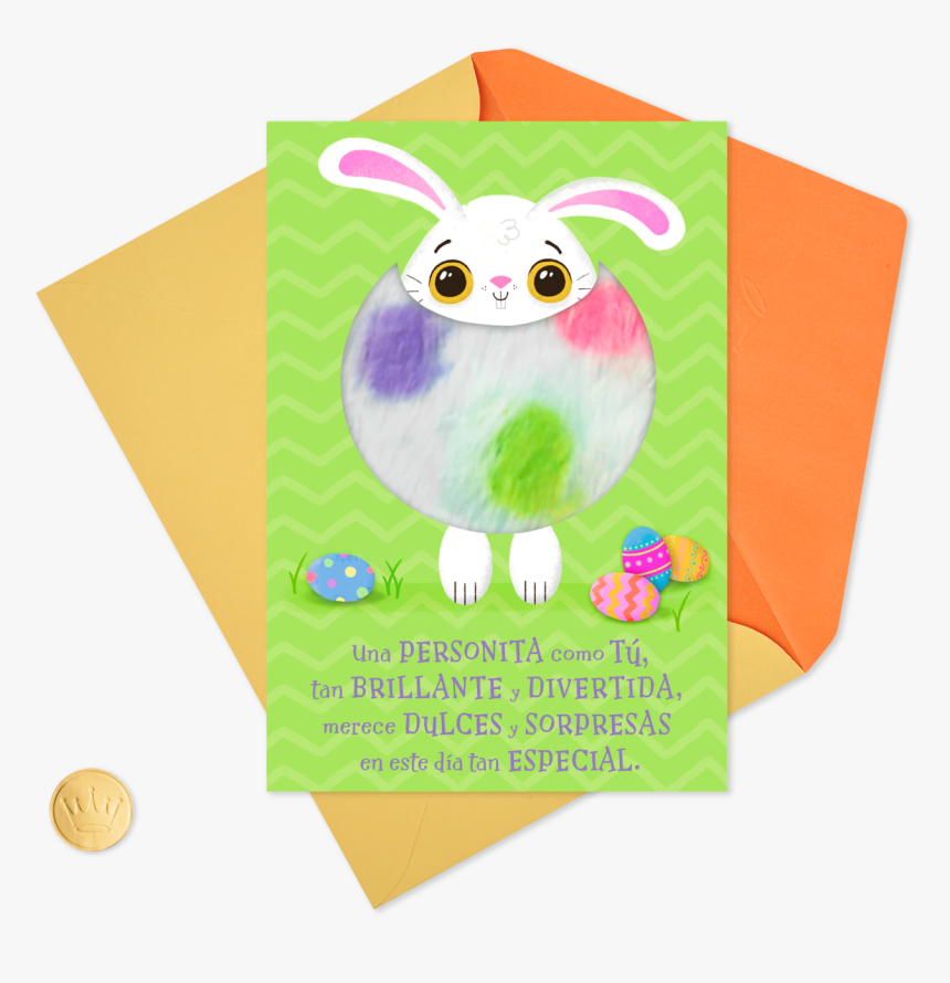 Puffy Fluffy Easter Bunny Spanish-language Easter Card - Art Paper, HD Png Download, Free Download