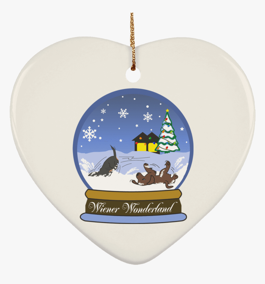 Snow Globe Christmas Ceramic Heart Ornament - Portable Network Graphics, HD Png Download, Free Download