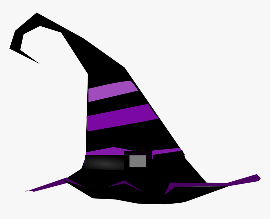 Transparent Witch Hat Png - Purple And Black Witch Hat, Png Download, Free Download