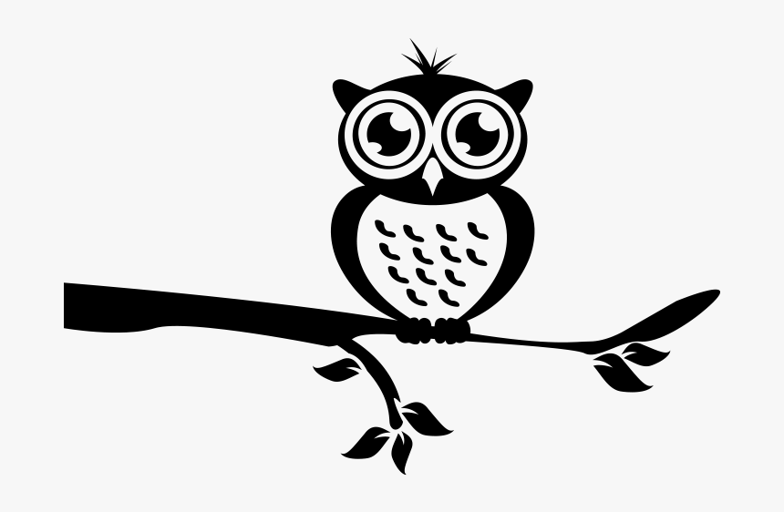 Owl Schwarz & Weiß Branch Wall Decal Clip Art - Clip Art, HD Png Download, Free Download