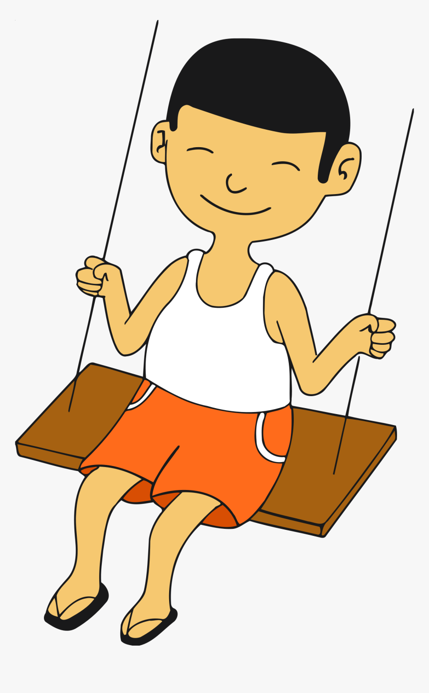 Clipart Kids Finger - Boy Swinging Clipart, HD Png Download, Free Download