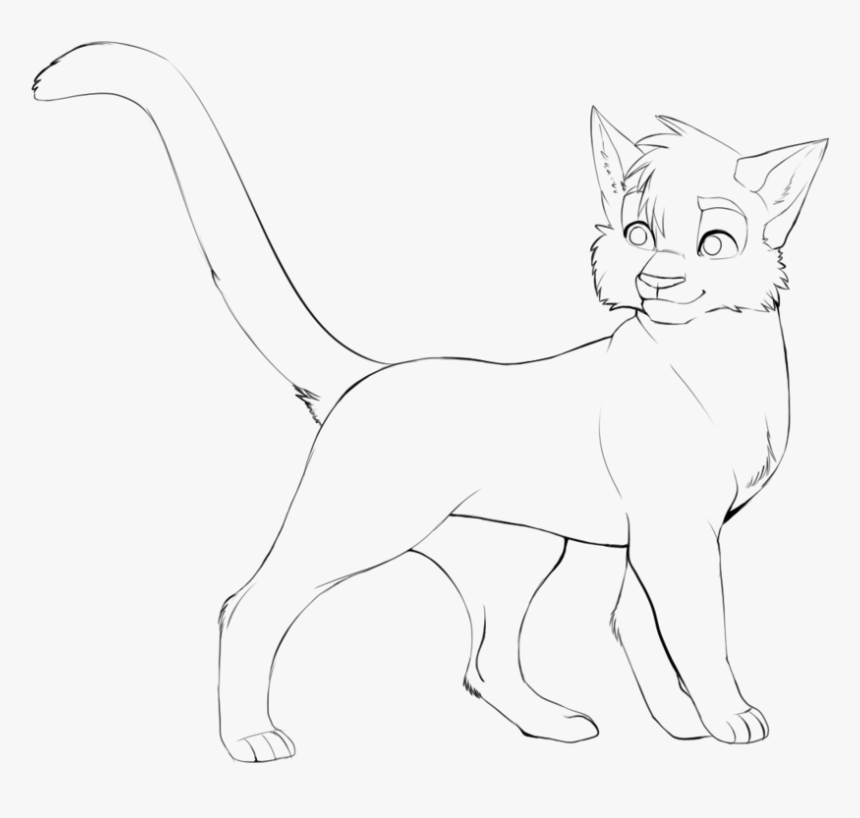 Fluffy Cat Drawing At Getdrawings - Line Art, HD Png Download, Free Download